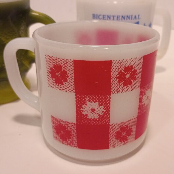 Trio (3) MCM Kitschy Coffee Cups--Fire King/Federal Glass/Glassbake - Picture 7 of 13